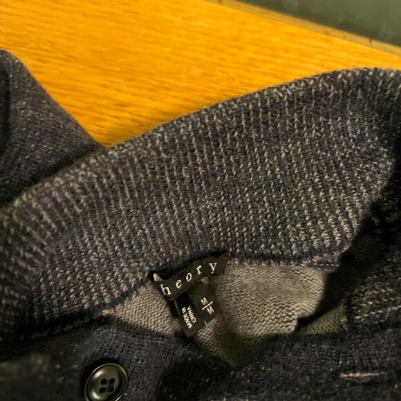 Theory Button Mock-Neck Sweater – Navy – Size M - Picture 5 of 5